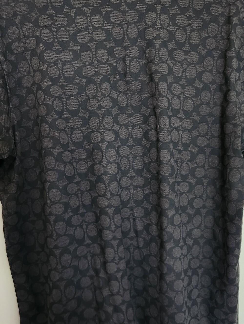 Coach Men's Black Tone-on-Tone Logo Short-Sleeve Tee